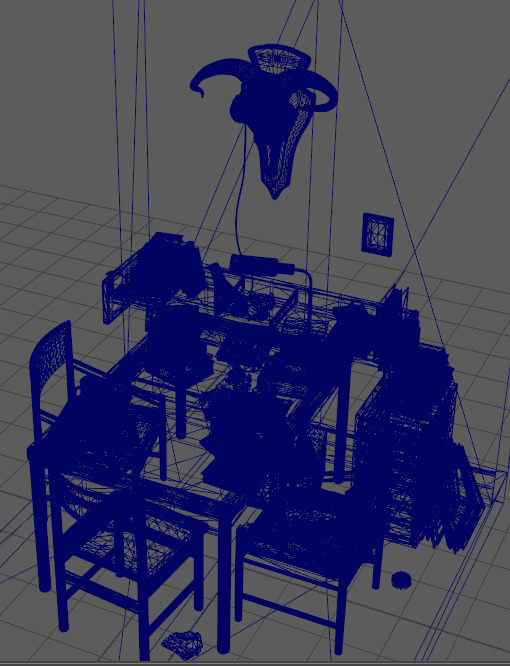 Partial living room display Low-poly 3D model_18