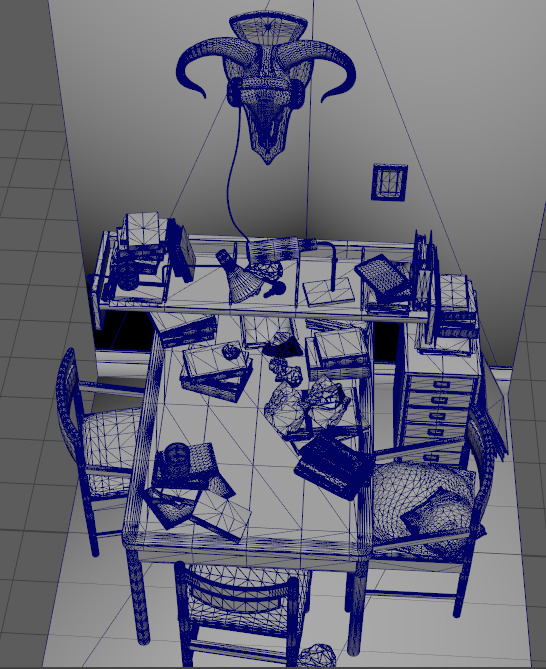 Partial living room display Low-poly 3D model_12