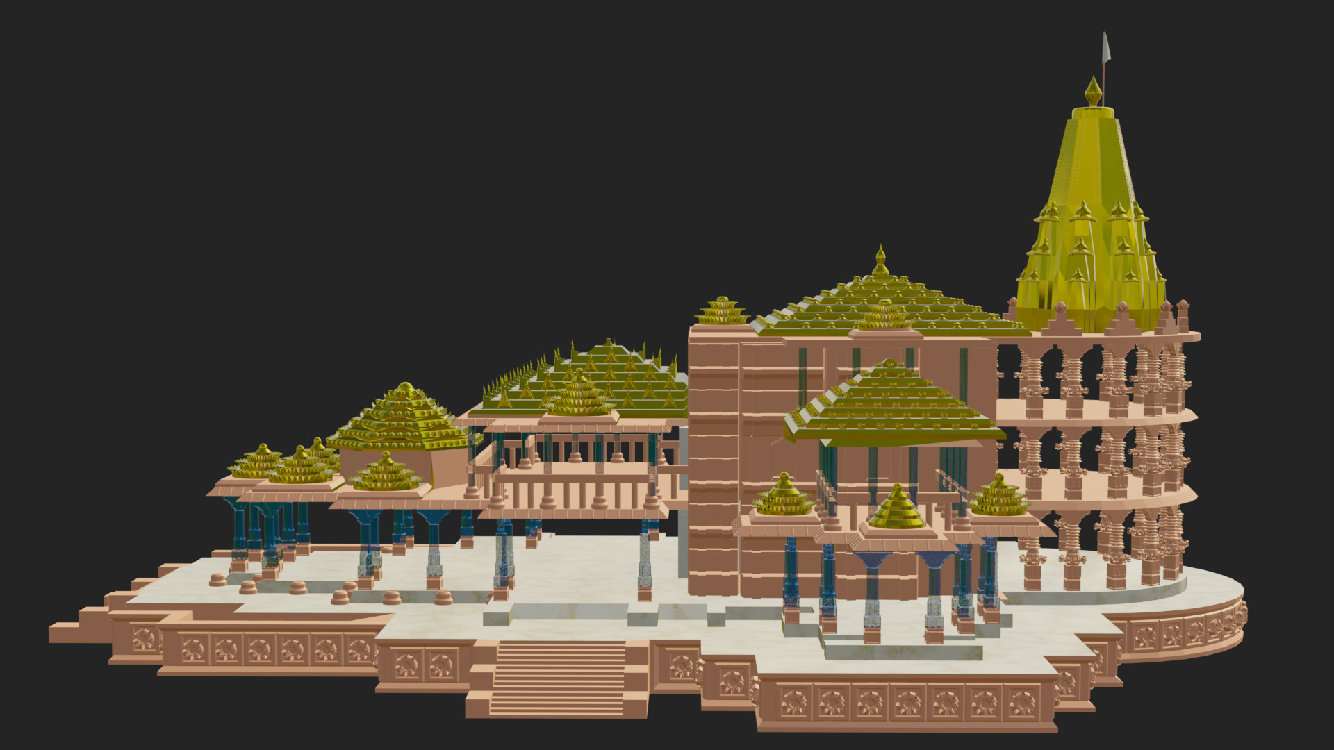 Ram Mandir 3D model_2