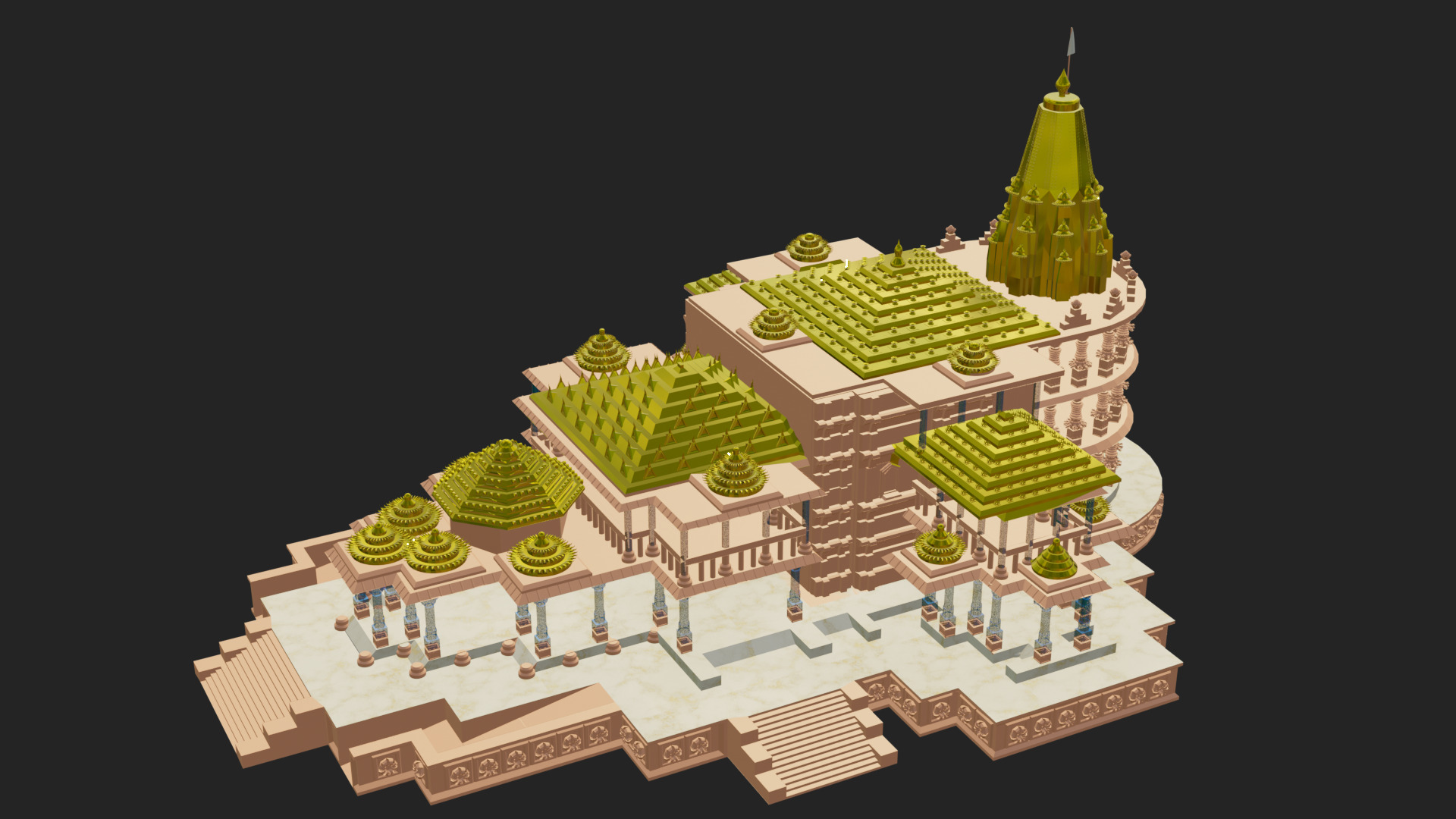 Ram Mandir 3D model_3