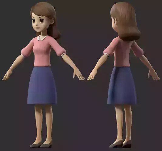 cartoon girl woman teacher
