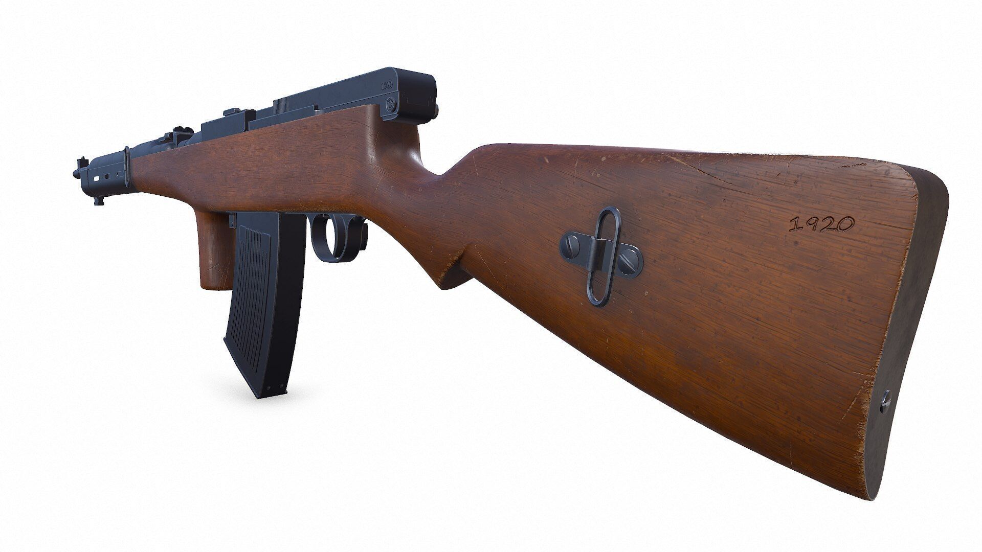 Fedorov Avtomat WW1 USSR Assault Rifle Low-poly PBR Low-poly 3D model_21