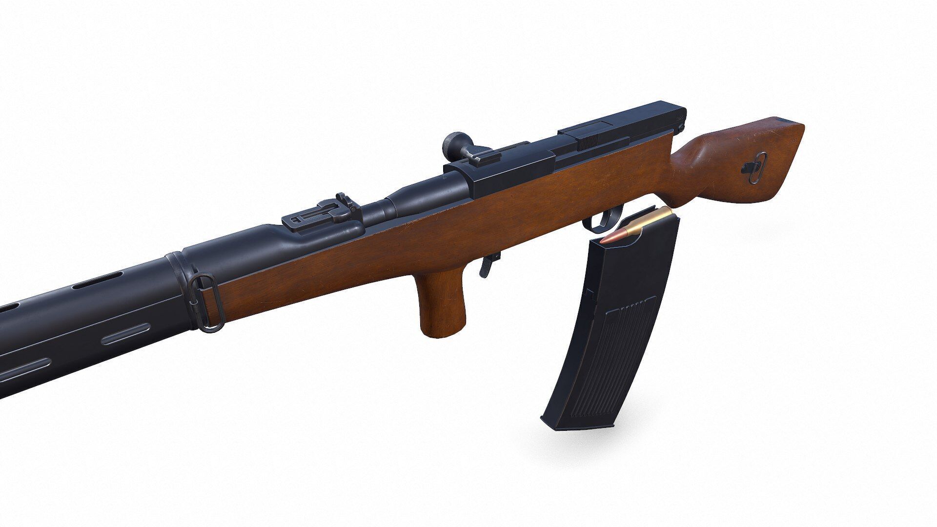 Fedorov Avtomat WW1 USSR Assault Rifle Low-poly PBR Low-poly 3D model_22