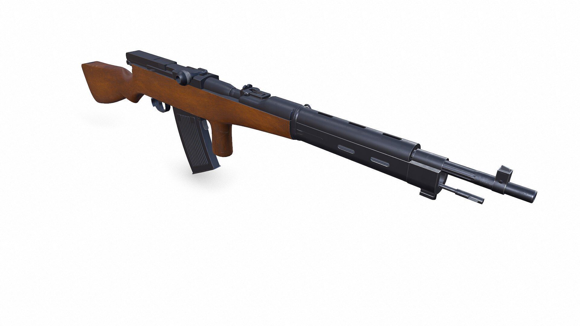 Fedorov Avtomat WW1 USSR Assault Rifle Low-poly PBR Low-poly 3D model_14