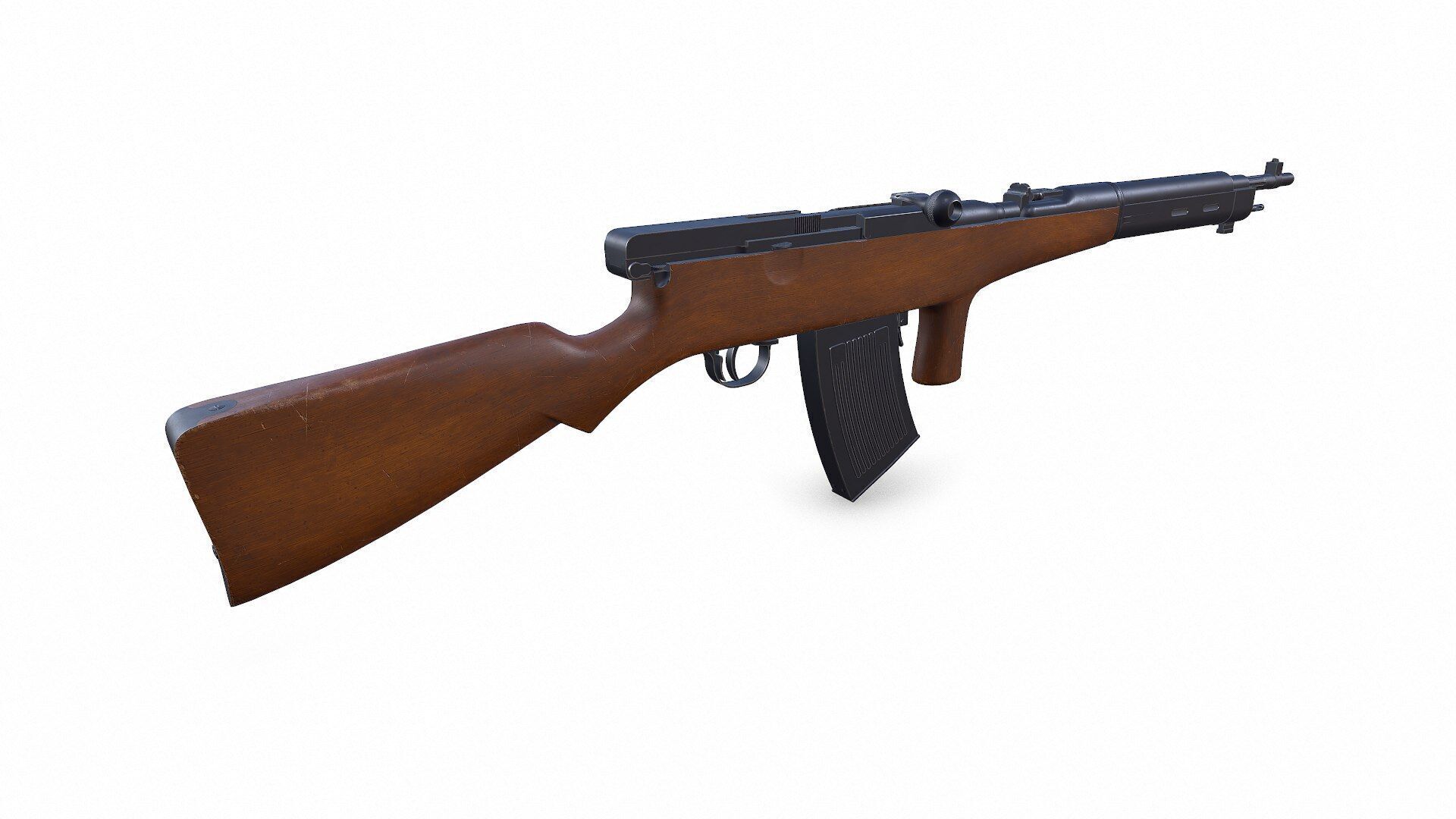 Fedorov Avtomat WW1 USSR Assault Rifle Low-poly PBR Low-poly 3D model_12