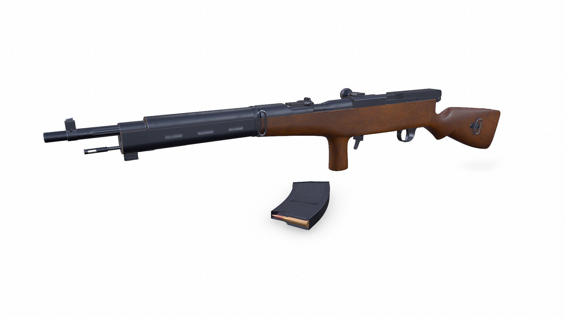 Fedorov Avtomat WW1 USSR Assault Rifle Low-poly PBR Low-poly 3D model_4