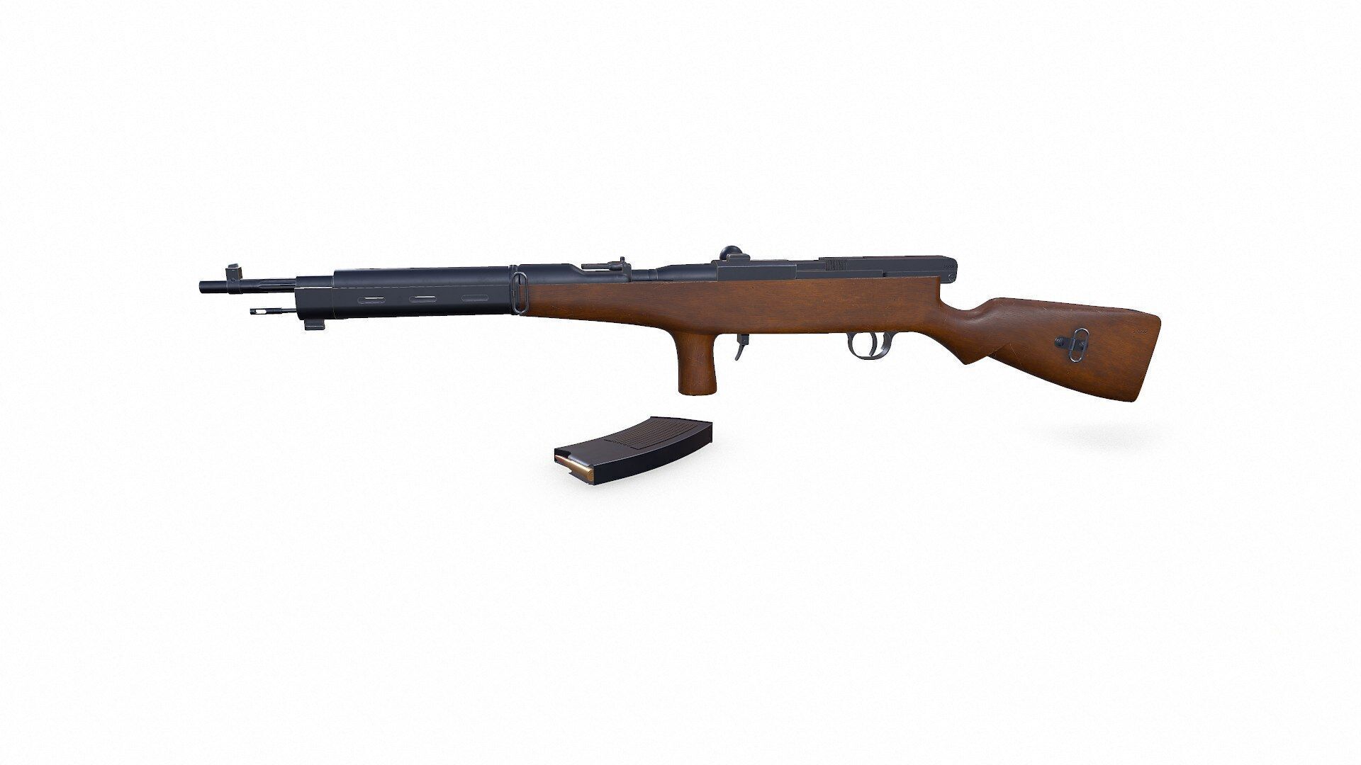 Fedorov Avtomat WW1 USSR Assault Rifle Low-poly PBR Low-poly 3D model_6