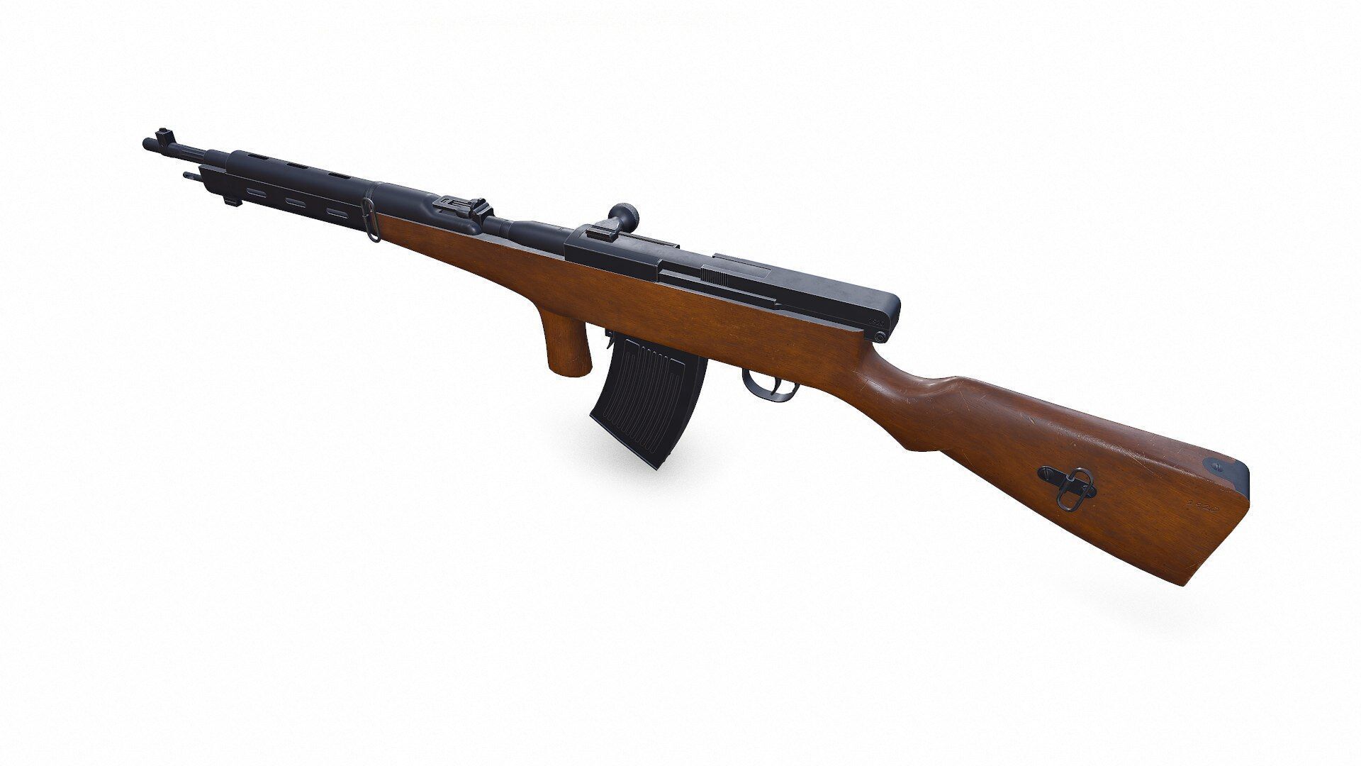 Fedorov Avtomat WW1 USSR Assault Rifle Low-poly PBR Low-poly 3D model_9