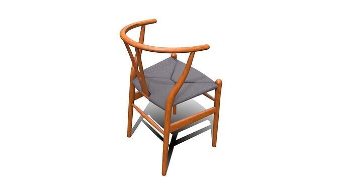 Wishbone Chair PBR Low-poly 3D model 5