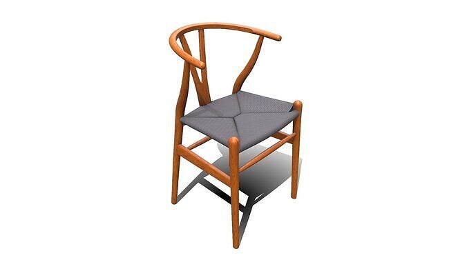 Wishbone Chair PBR Low-poly 3D model 4
