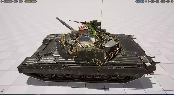 T-80 U Battle Tank 3D model