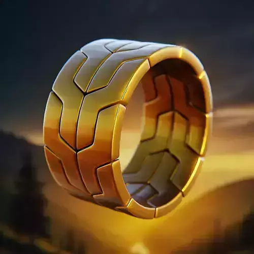 Chevron Armor Ring - Futuristic Modular Sci-Fi Band 74