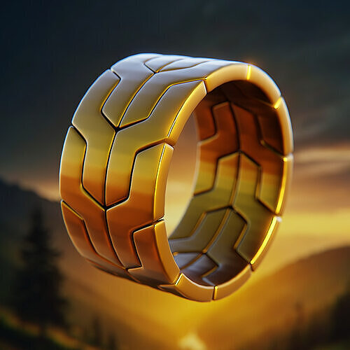 Chevron Armor Ring - Modular Sci-Fi Band 74 3D print model