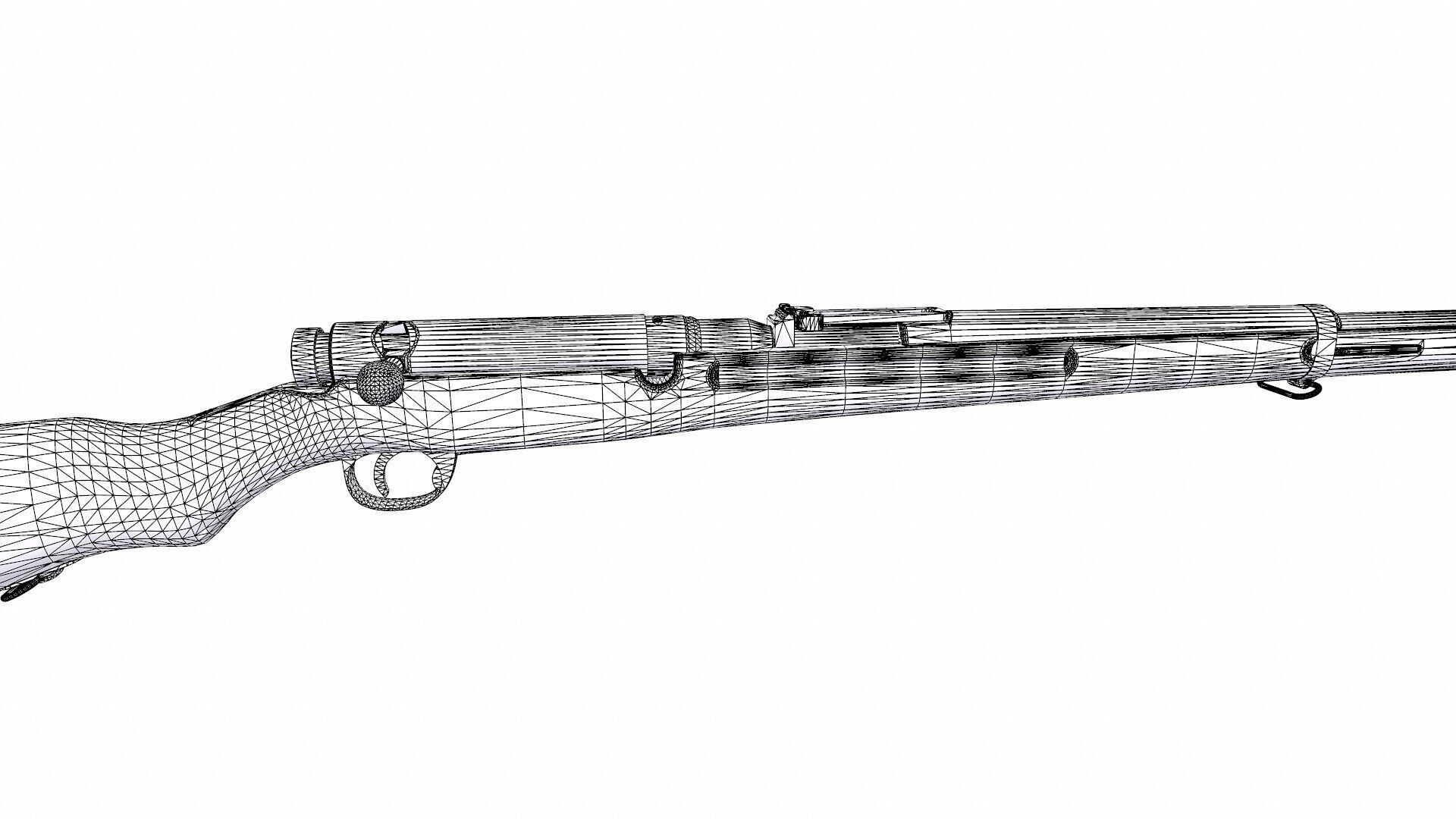Arisaka Type 38 Bolt Action Rifle Low-poly PBR Low-poly 3D model_22