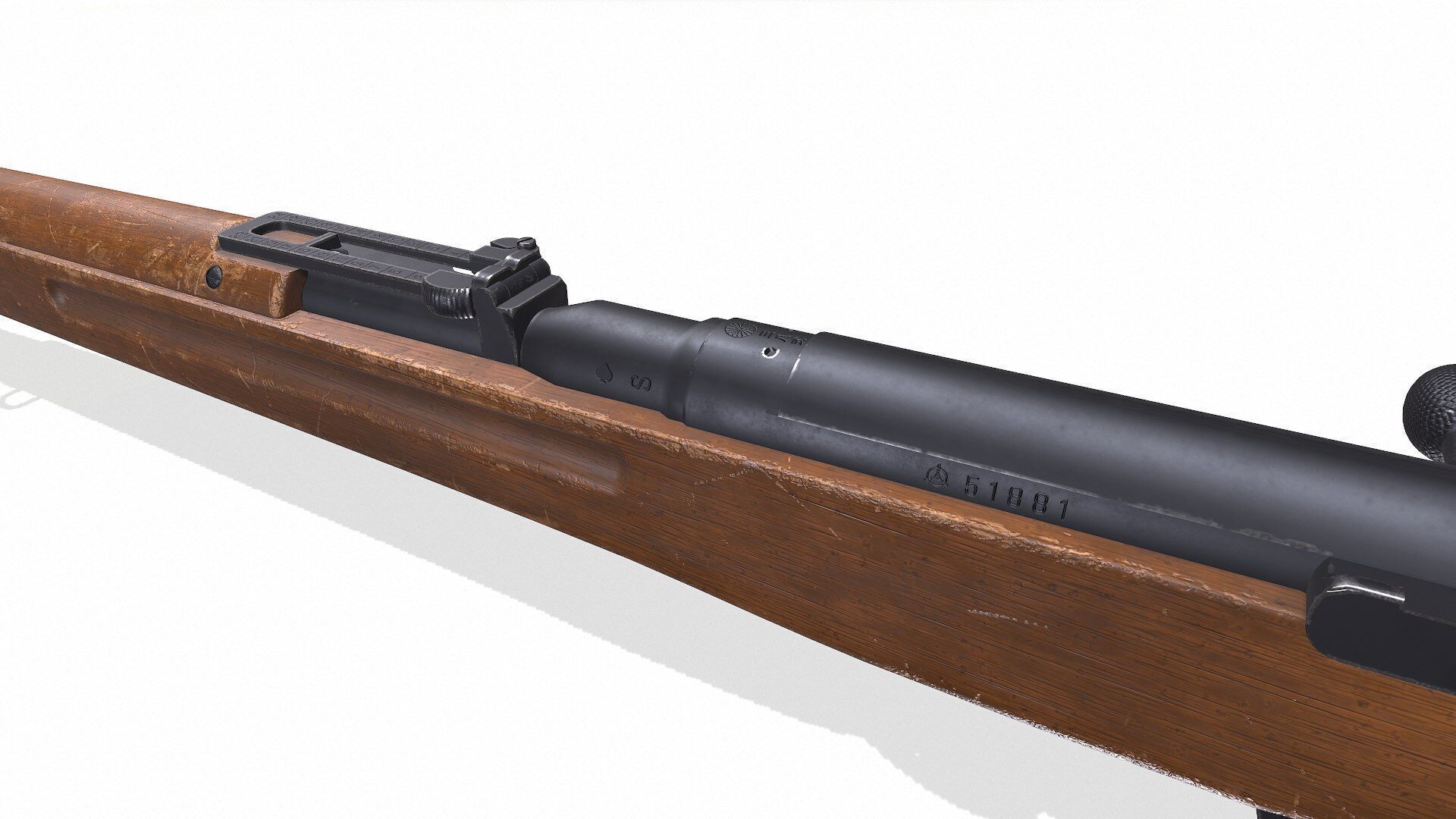 Arisaka Type 38 Bolt Action Rifle Low-poly PBR Low-poly 3D model_16