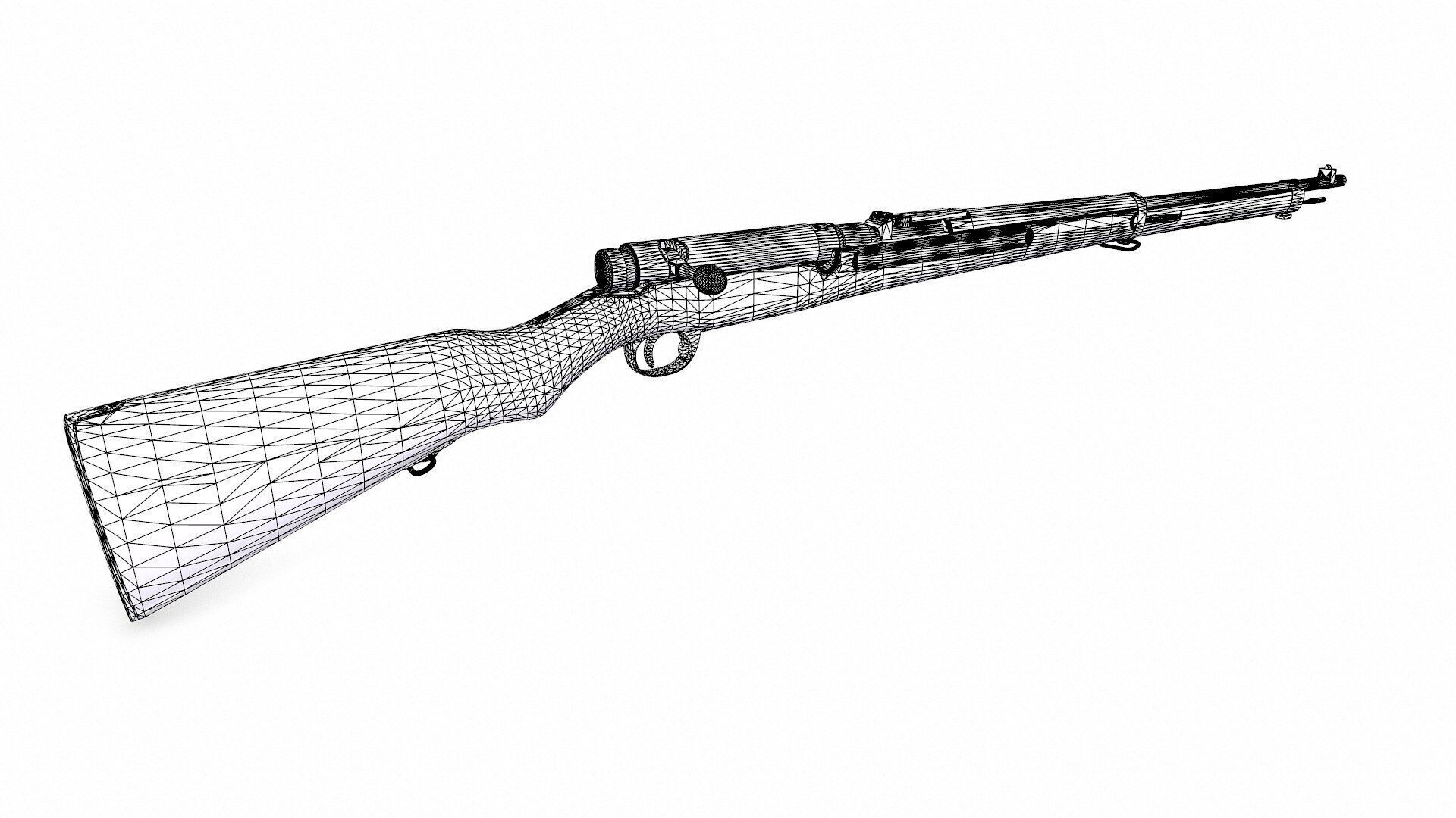 Arisaka Type 38 Bolt Action Rifle Low-poly PBR Low-poly 3D model_21