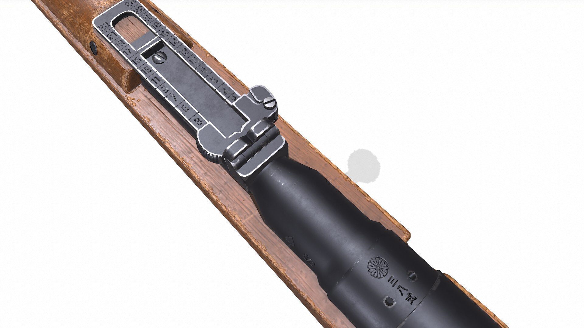 Arisaka Type 38 Bolt Action Rifle Low-poly PBR Low-poly 3D model_8