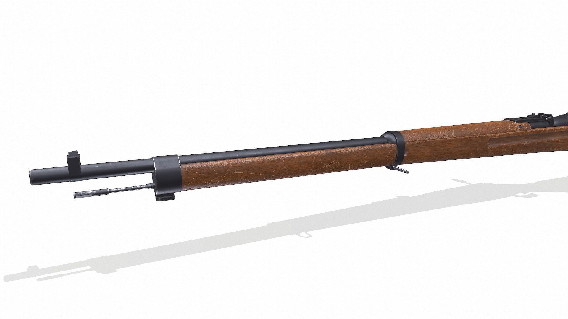Arisaka Type 38 Bolt Action Rifle Low-poly PBR Low-poly 3D model_11