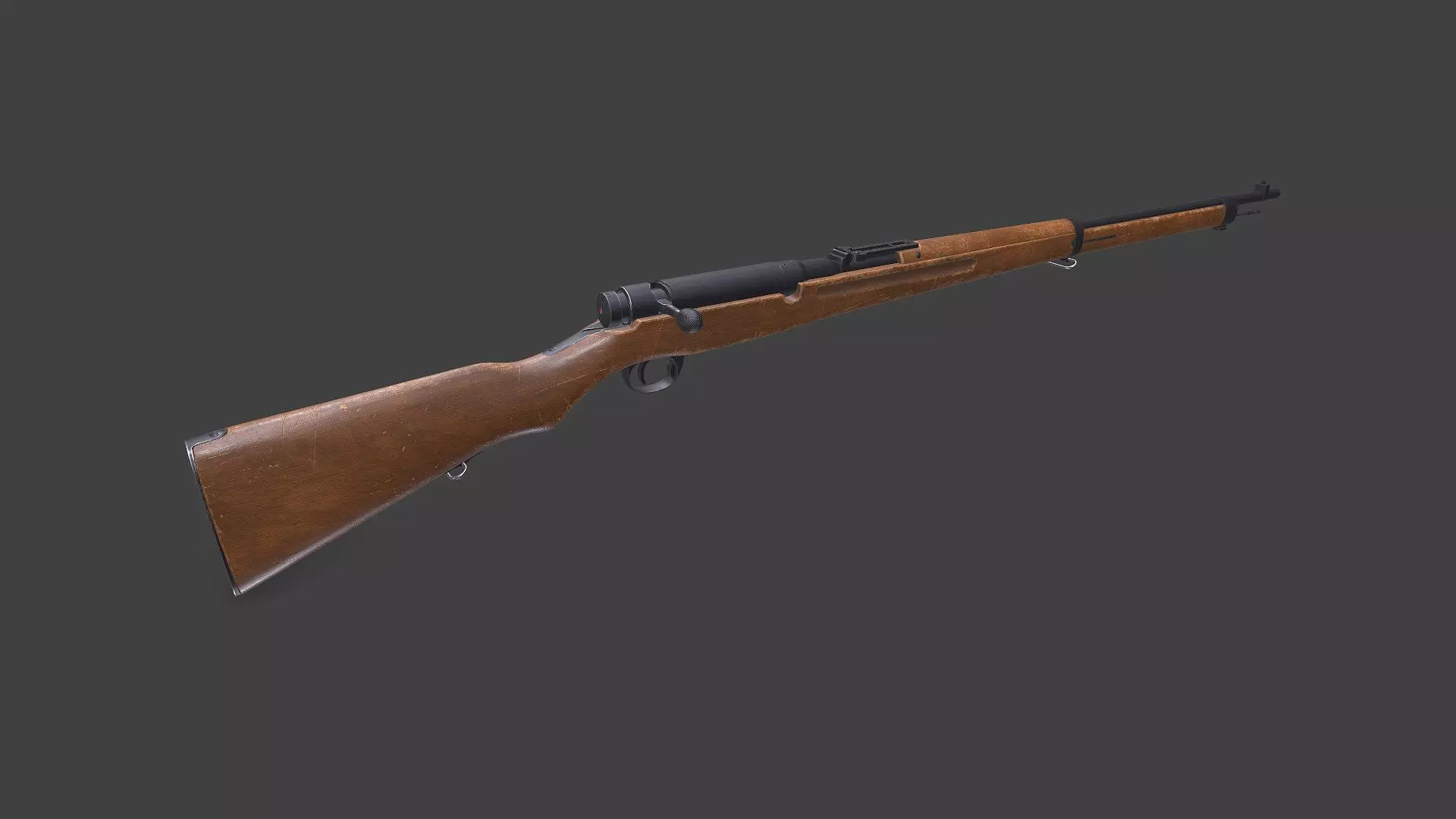 Arisaka Type 38 Bolt Action Rifle Low-poly PBR Low-poly 3D model_0