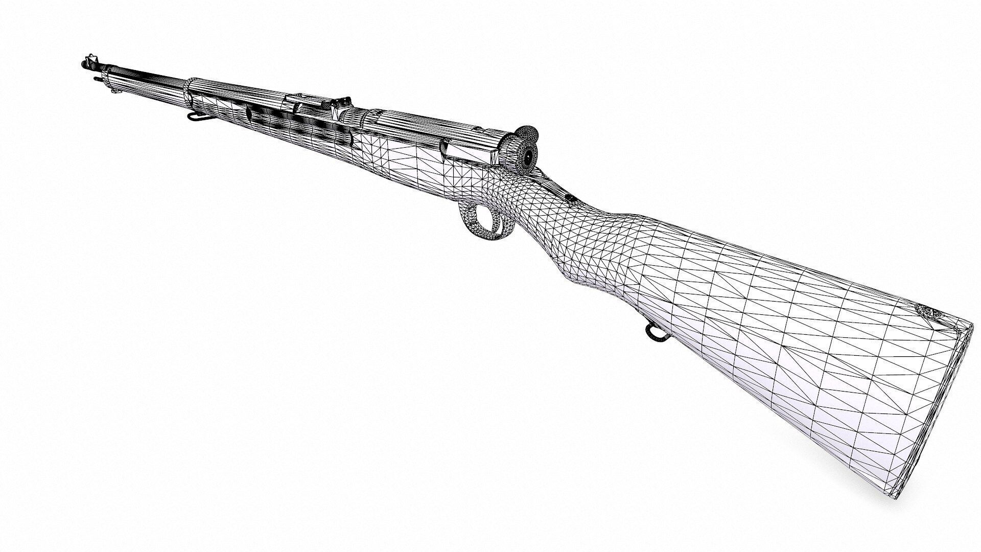 Arisaka Type 38 Bolt Action Rifle Low-poly PBR Low-poly 3D model_20