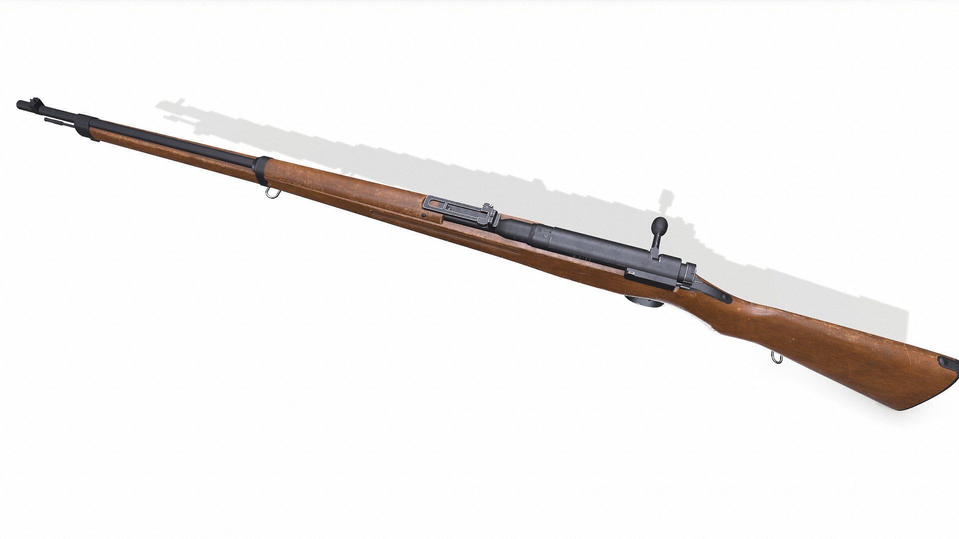 Arisaka Type 38 Bolt Action Rifle Low-poly PBR Low-poly 3D model_3