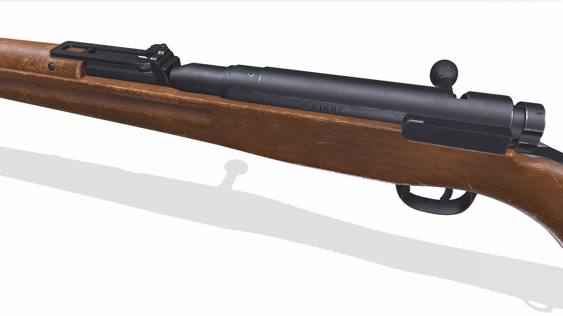 Arisaka Type 38 Bolt Action Rifle Low-poly PBR Low-poly 3D model_7