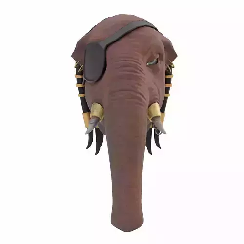 Elephant head rigged 3d model
