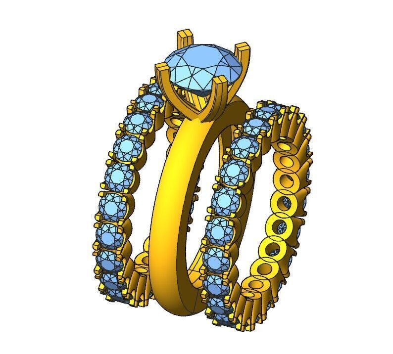 Solitaire Diamond Ring 3D print model_12