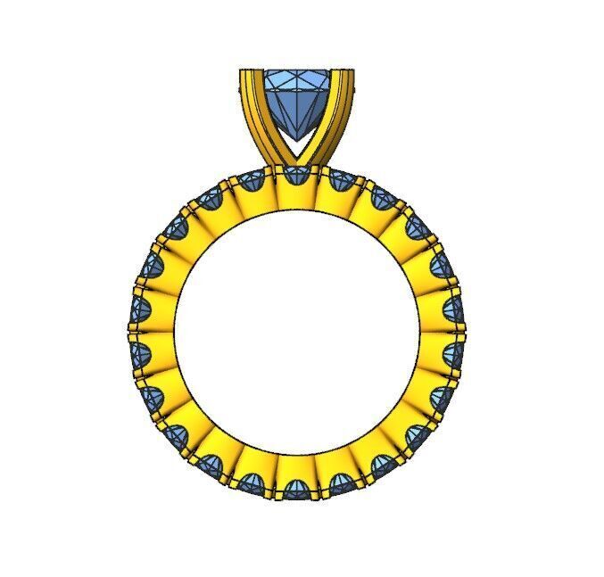 Solitaire Diamond Ring 3D print model_13