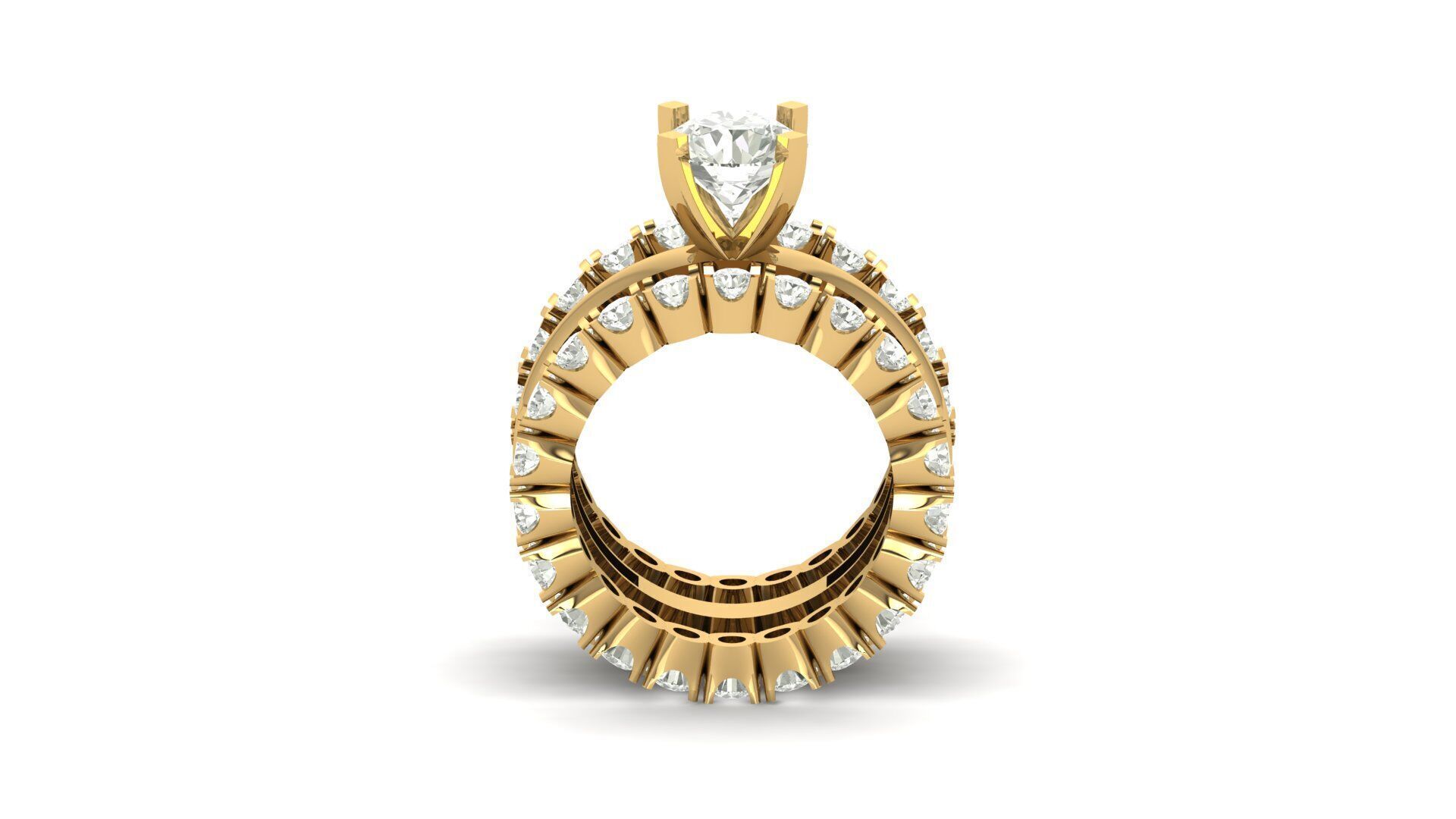 Solitaire Diamond Ring 3D print model_3