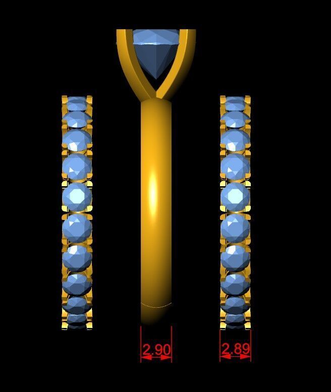 Solitaire Diamond Ring 3D print model_6