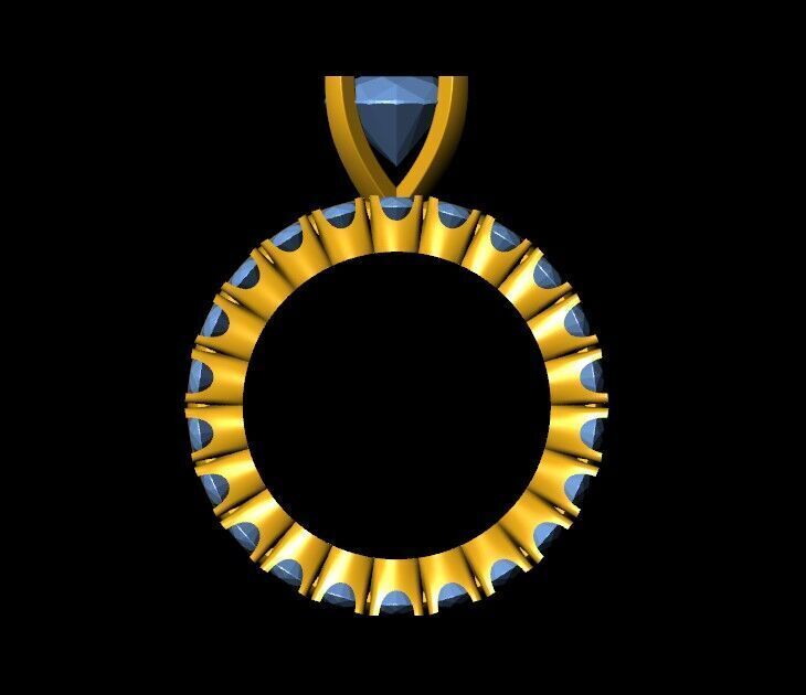 Solitaire Diamond Ring 3D print model_10