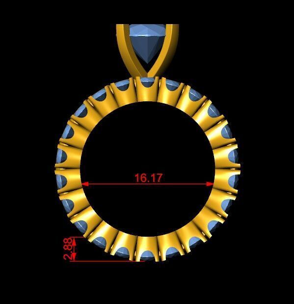 Solitaire Diamond Ring 3D print model_5