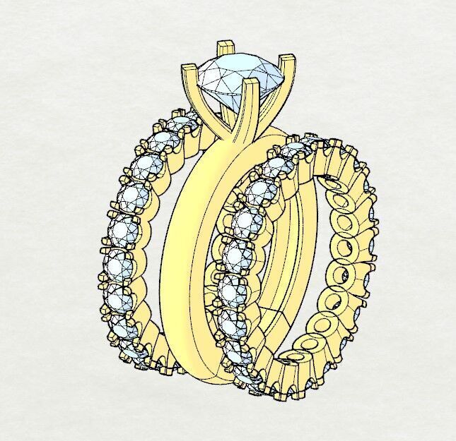 Solitaire Diamond Ring 3D print model_23