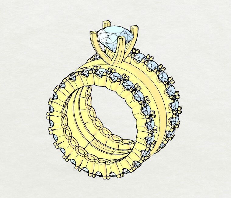 Solitaire Diamond Ring 3D print model_22