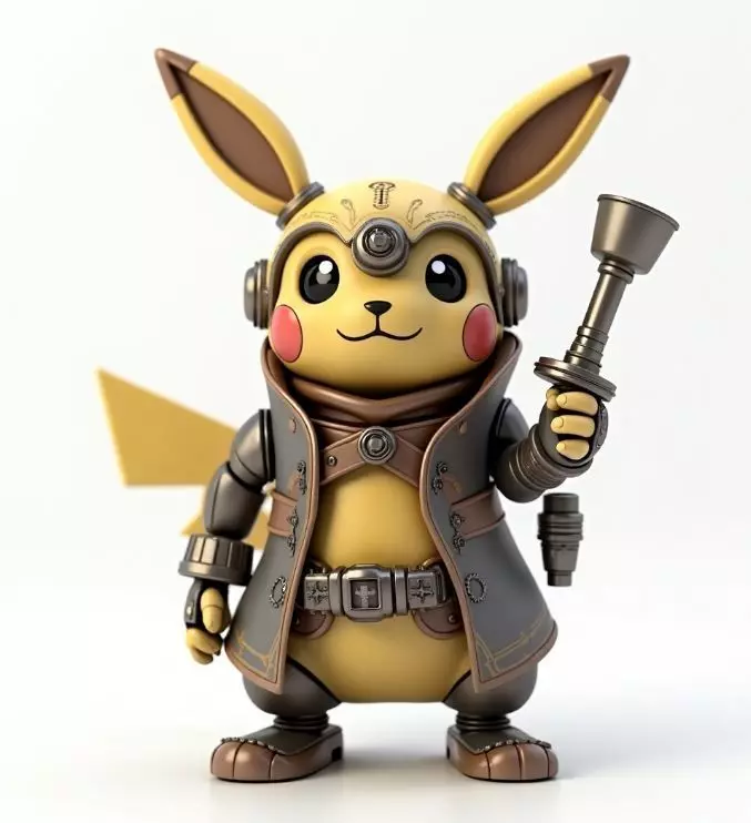 steampunk pikachu 4 3D print model_0