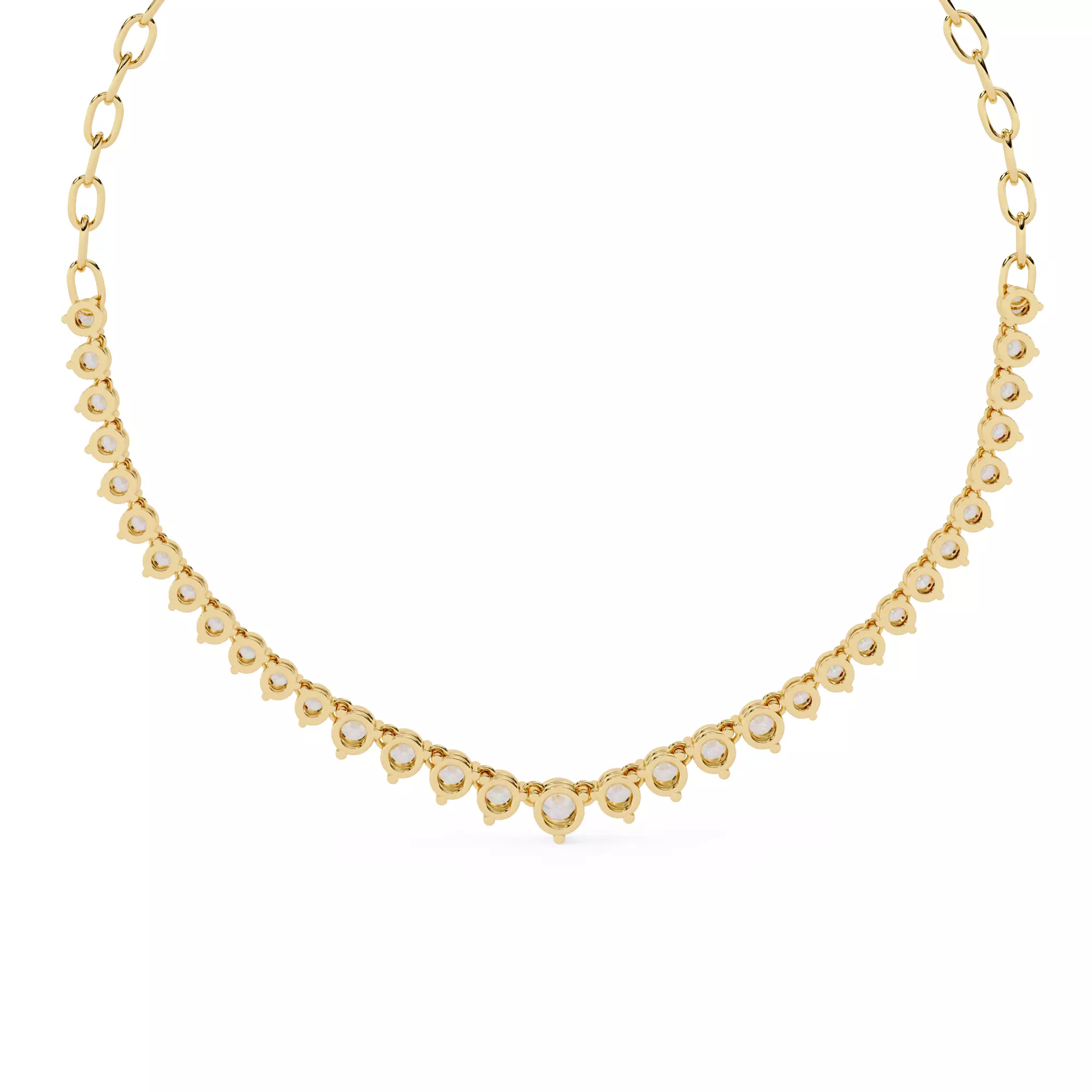 Vintage Classic Luxury USA Round Diamond Necklace 3D print model