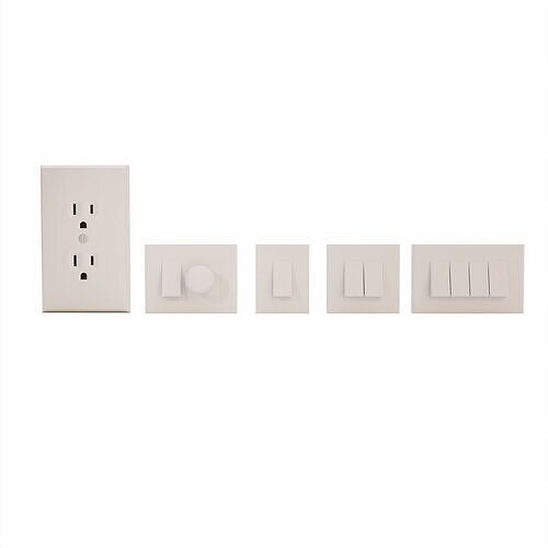 Electrical outlets and switches  Low-poly 3D model