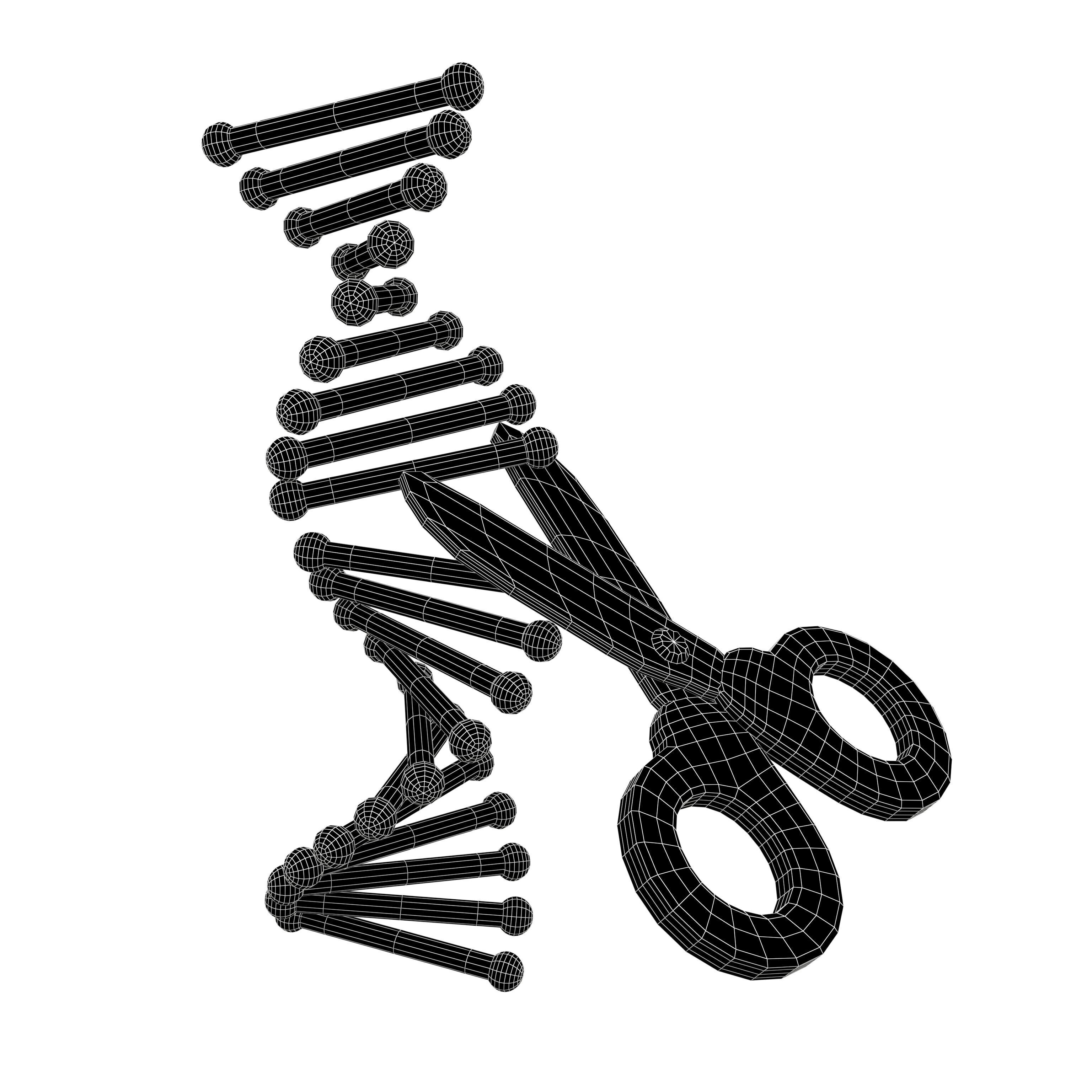 Genome Editing Icon v1 002 Low-poly 3D model_4