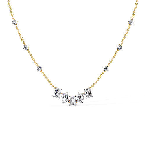 Luxury Emerald Diamond Necklace with Round Diamond 3D print model