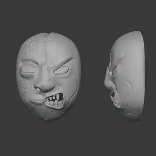 Duality Mask Wrath and Calm 3D print model