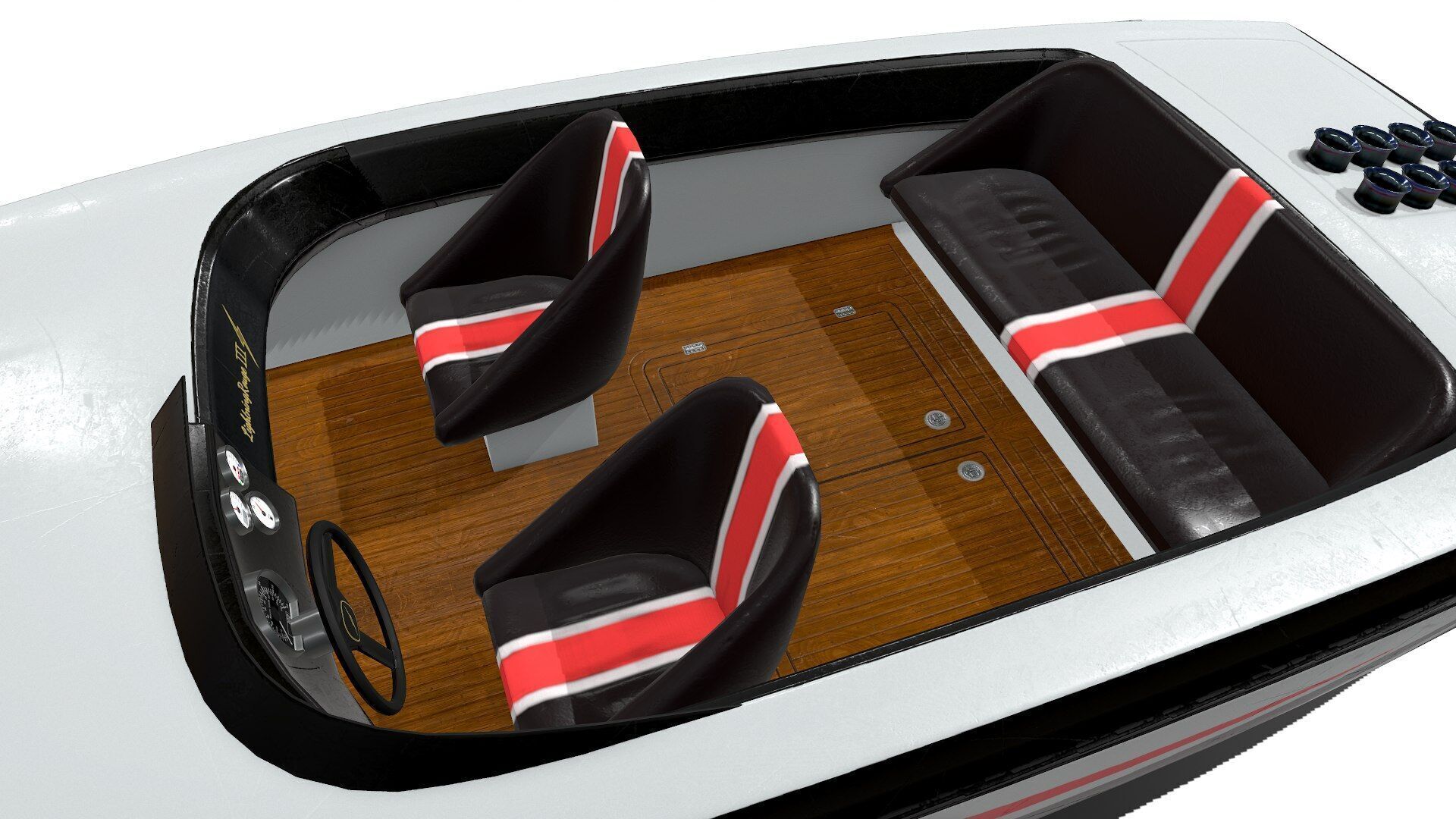 Speedboat Low-poly PBR Low-poly 3D model_15