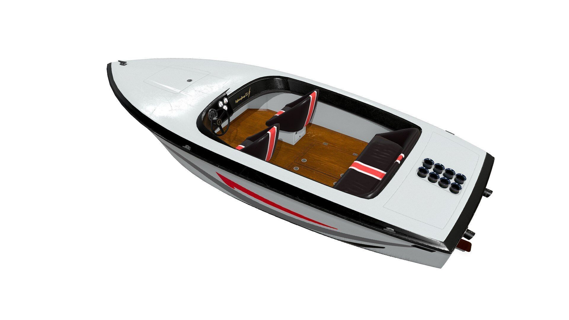 Speedboat Low-poly PBR Low-poly 3D model_6