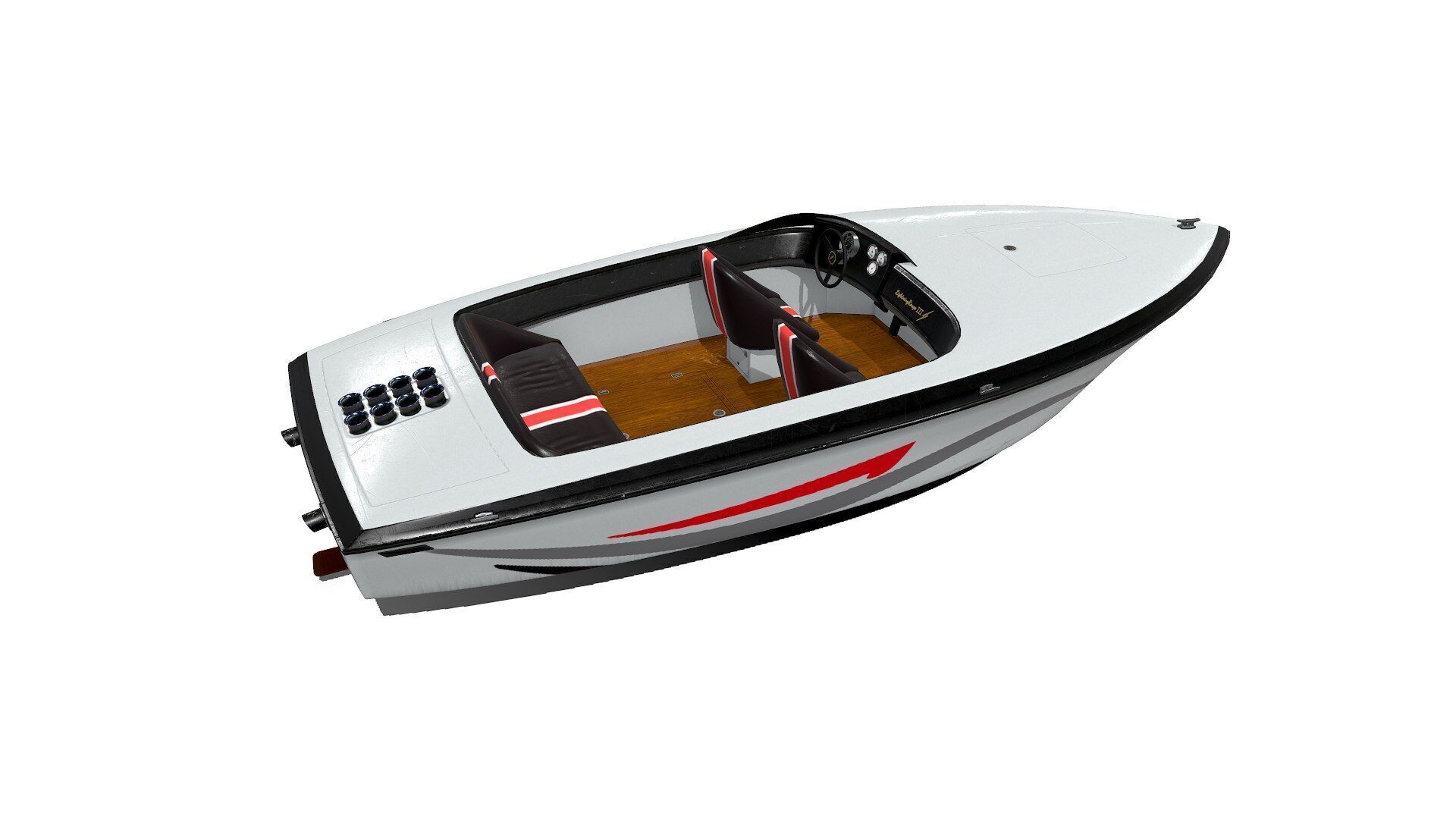 Speedboat Low-poly PBR Low-poly 3D model_2