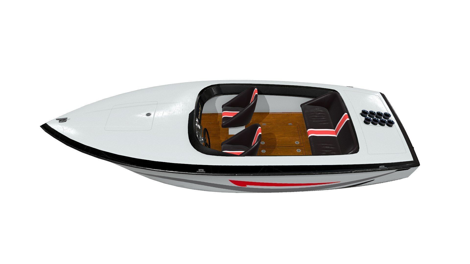 Speedboat Low-poly PBR Low-poly 3D model_5