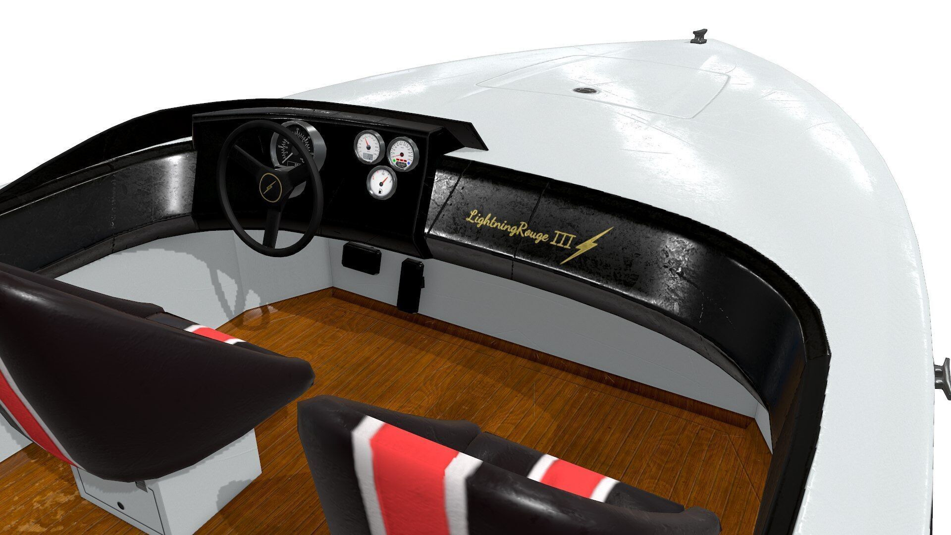 Speedboat Low-poly PBR Low-poly 3D model_20