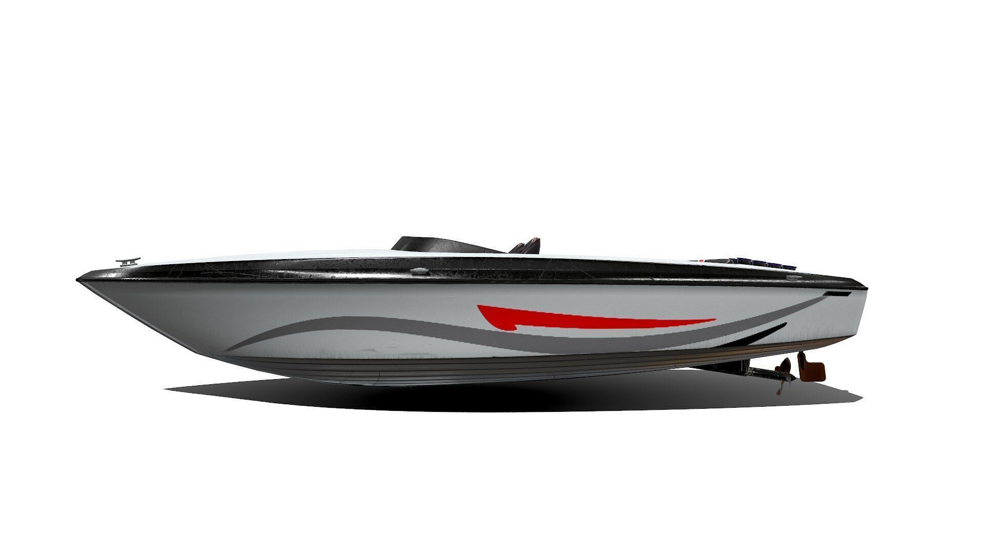 Speedboat Low-poly PBR Low-poly 3D model_4