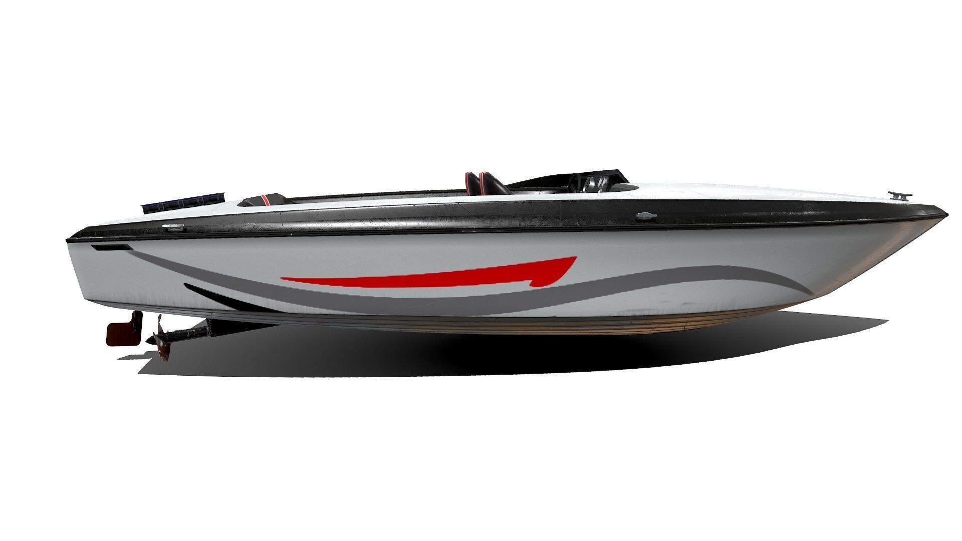 Speedboat Low-poly PBR Low-poly 3D model_10