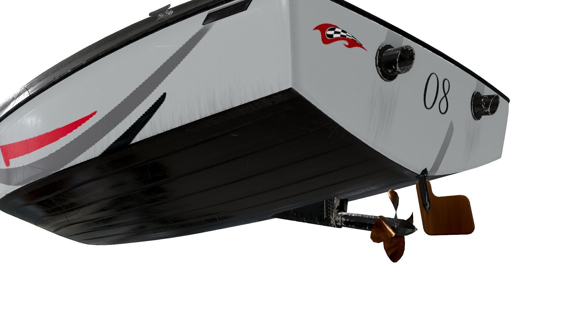 Speedboat Low-poly PBR Low-poly 3D model_23