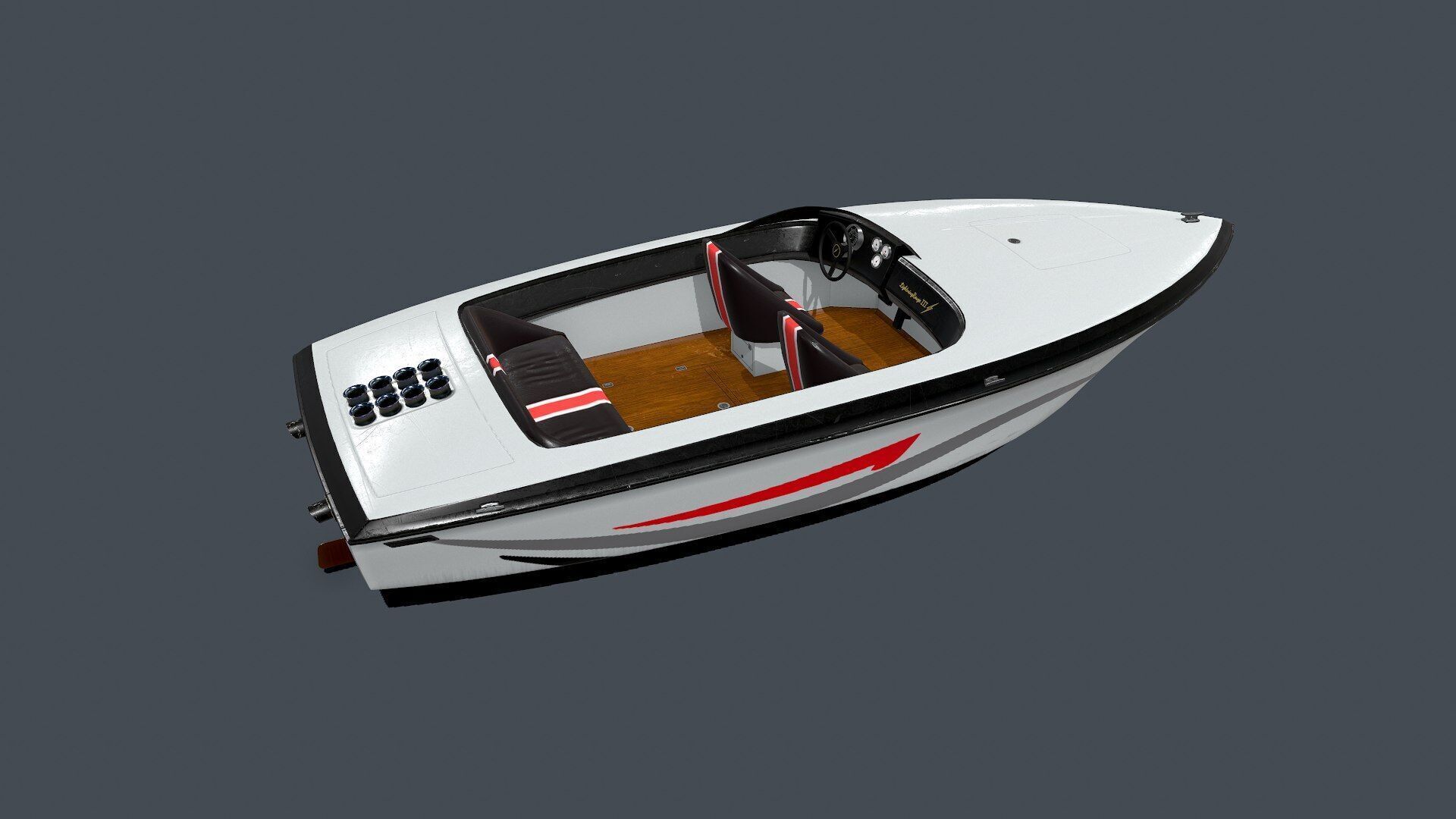 Speedboat Low-poly PBR Low-poly 3D model_1